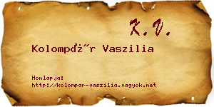 Kolompár Vaszilia névjegykártya